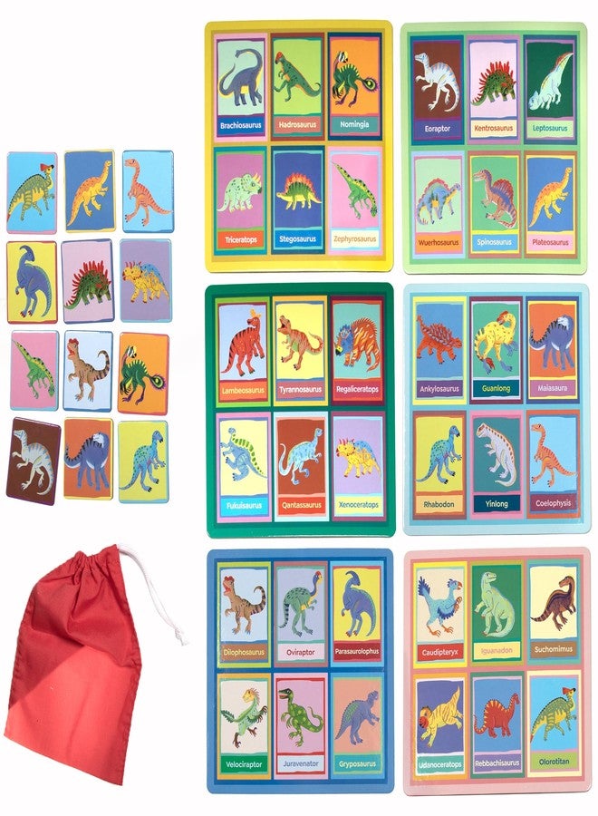 eeBoo: Dinosaur Bingo - Prehistoric Theme Classic Matching Board Game, Colorful Illustration Card Tiles, Learn Dinosaur Names, Kids 5+, 2-6 Players - Image 3